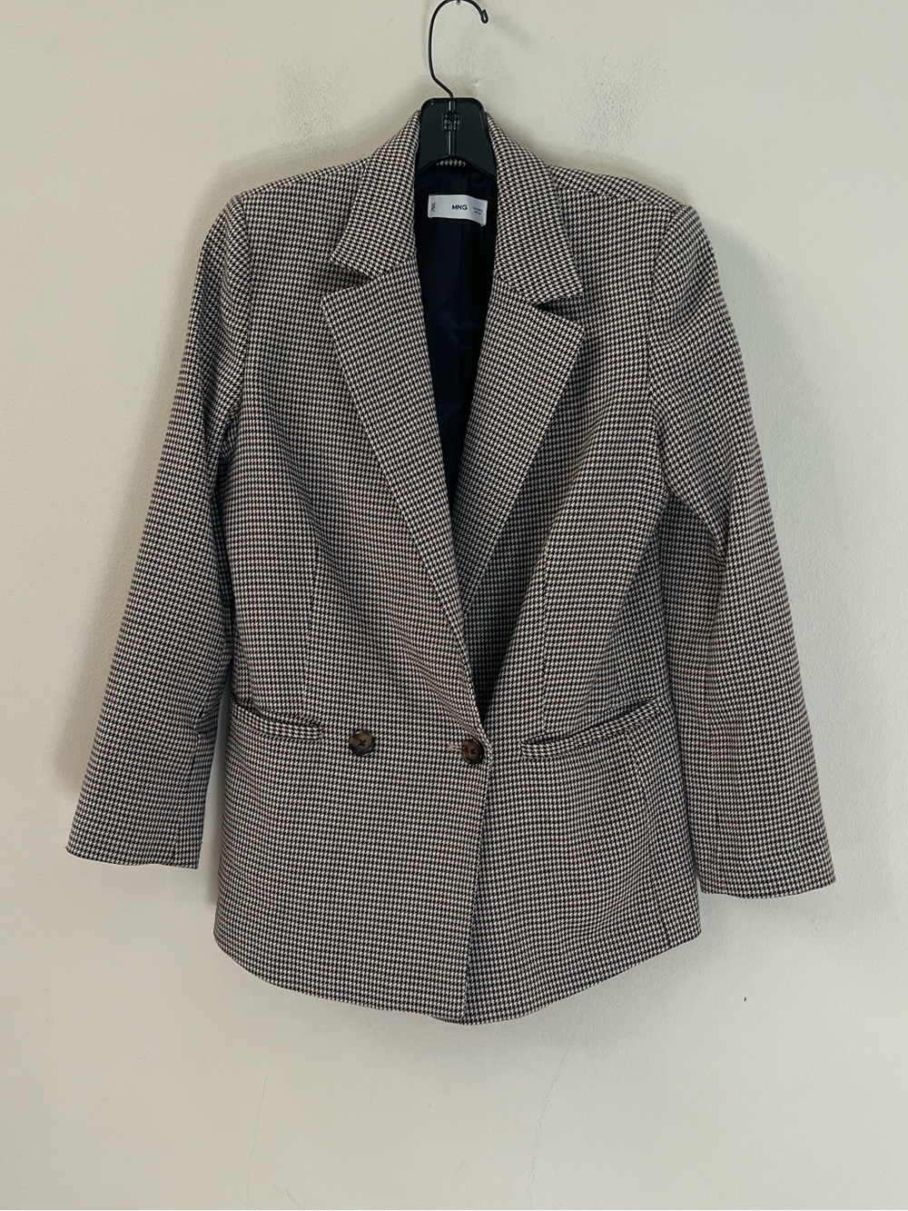 Mango Brown Houndstooth Tailored Blazer - Picture 5 of 14